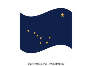 Flag of Alaska. Alaska wavy flag digital vector illustration. Fluttering flag.