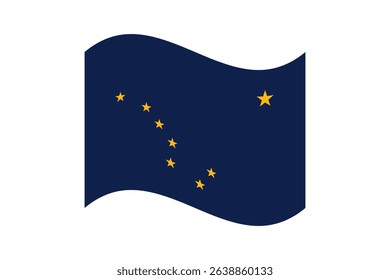 Flag of Alaska. Alaska wavy flag digital vector illustration. Fluttering flag.