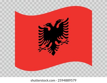Flag of Albania. Albanian national symbol in official colors. Template icon. Abstract vector background.
