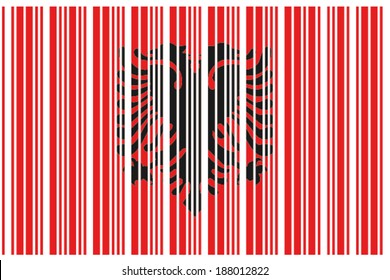 The Flag of Albania in a Barcode Format