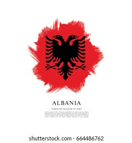 Flag of Albania, brush stroke background