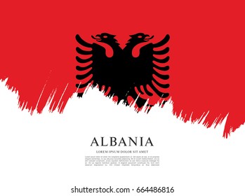 Flag of Albania, brush stroke background