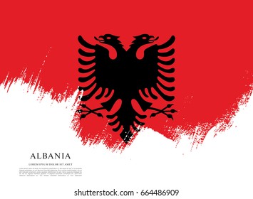 Flag of Albania, brush stroke background