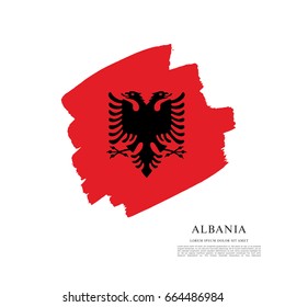 Flag of Albania, brush stroke background