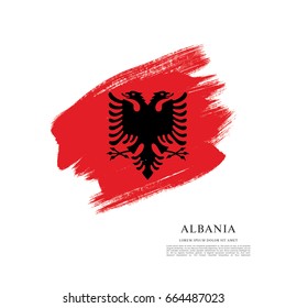 Flag of Albania, brush stroke background