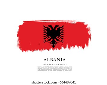 Flag of Albania, brush stroke background
