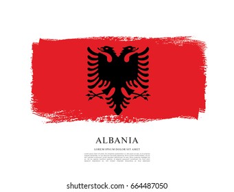 Flag of Albania, brush stroke background