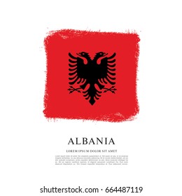Flag of Albania, brush stroke background