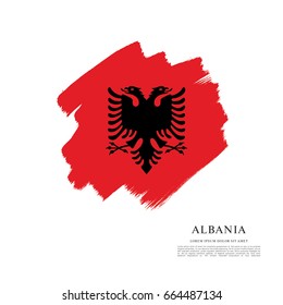 Flag of Albania, brush stroke background