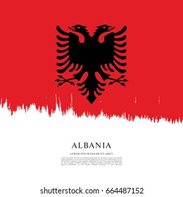 Flag of Albania, brush stroke background