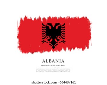 Flag of Albania, brush stroke background