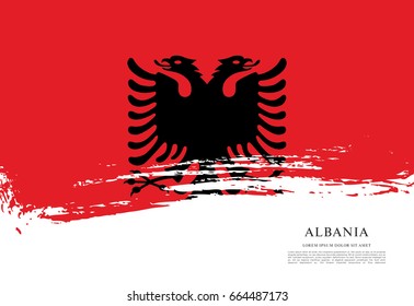 Flag of Albania, brush stroke background