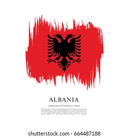 Flag of Albania, brush stroke background