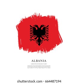 Flag of Albania, brush stroke background