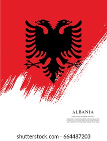 Flag of Albania, brush stroke background