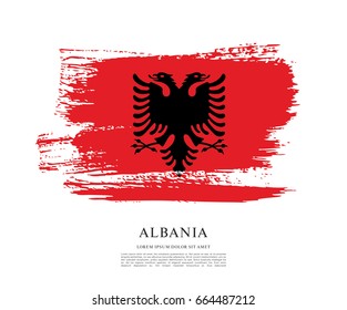 Flag of Albania, brush stroke background