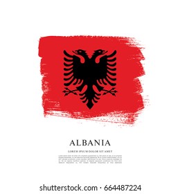 Flag of Albania, brush stroke background