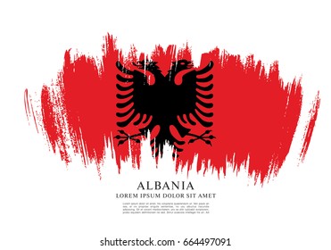 Flag of Albania, brush stroke background