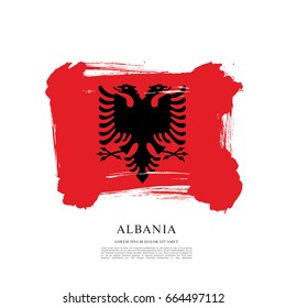 Flag of Albania, brush stroke background