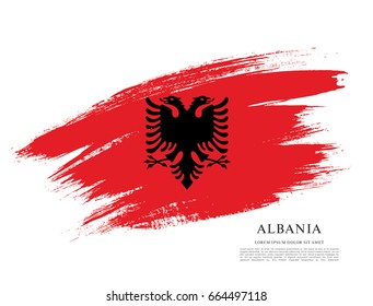 Flag of Albania, brush stroke background