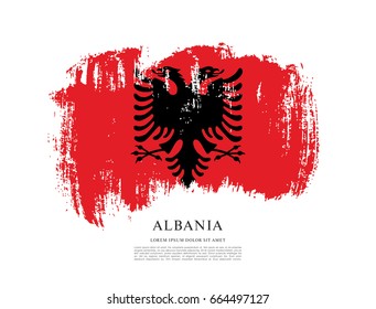 Flag of Albania, brush stroke background