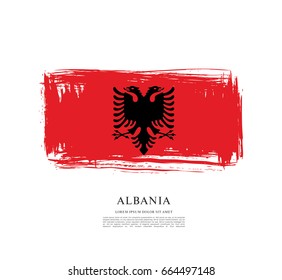 Flag of Albania, brush stroke background