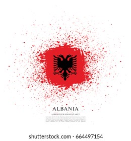 Flag of Albania, brush stroke background
