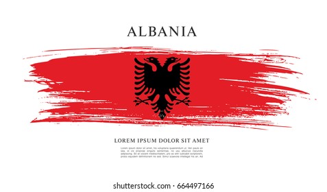 Flag of Albania, brush stroke background