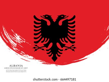 Flag of Albania, brush stroke background