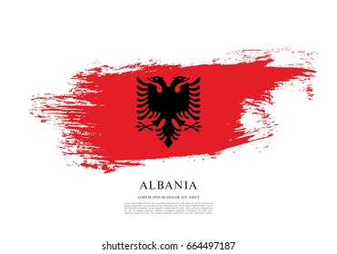 Flag of Albania, brush stroke background