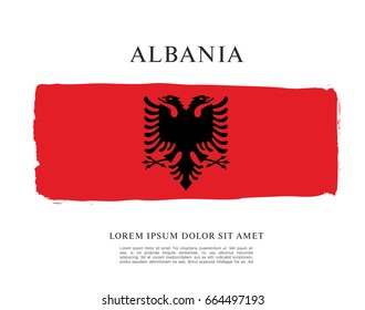 Flag of Albania, brush stroke background