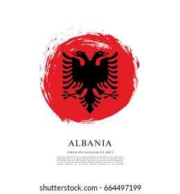 Flag of Albania, brush stroke background