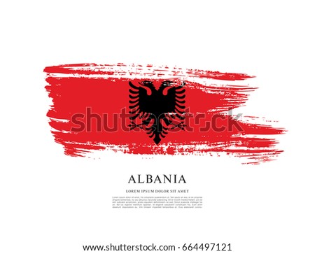 Flag of Albania, brush stroke background