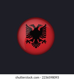 Botón Bandera de Albania.ilustración vectorial eps10.