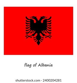 The flag of Albania is in a flat style, isolated on a white background. the national symbol of Albania. stock vector illustration. EPS 10.