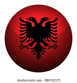 Flag of Albania Glossy Button
