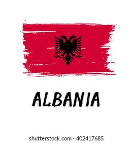 Flag Of Albania  - Grunge