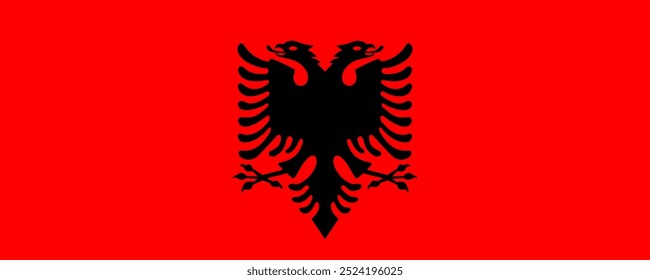 Flag of Albania, long version, Vector Images