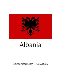 Flag of Albania on white background