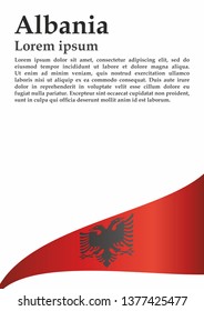 Flag of Albania, Republic of Albania. Template for award design, an official document with the flag of Albania. Bright, colorful vector illustration.