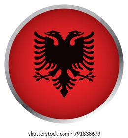 Flag of Albania (Round icon)