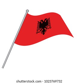 Flag of Albania vector illustration.