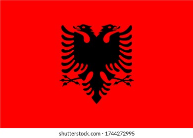 Flag of Albania , Vector Illustration