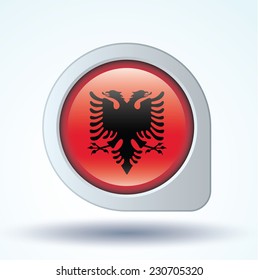 Flag of  Albania, vector illustration