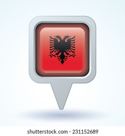 Flag of Albania, vector illustration