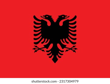Flagge Albaniens - Vektorgrafik.