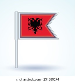 Flag of Albania, vector illustration