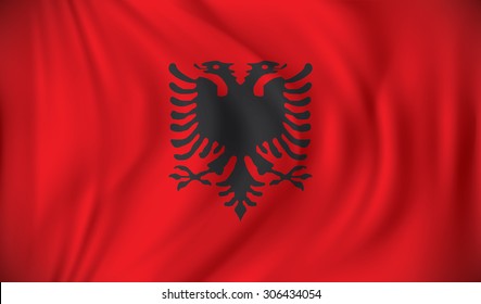 Flag of Albania - vector illustration