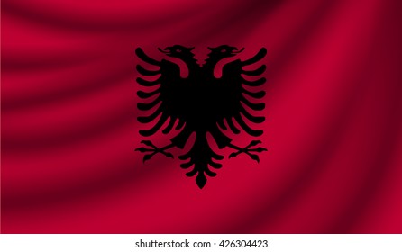 Flag of Albania, vector illustration