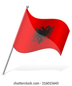 flag of Albania vector illustration isolated on white background